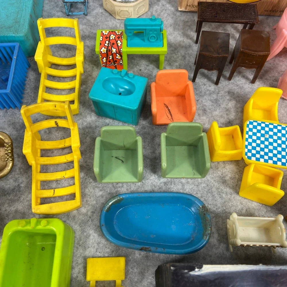 VTG Lot Dollhouse Furniture Accessories‎ Renwal BEST Tootsietoy Mattel Superior